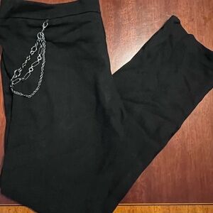 Stylish Black Pants with Chain Detail
